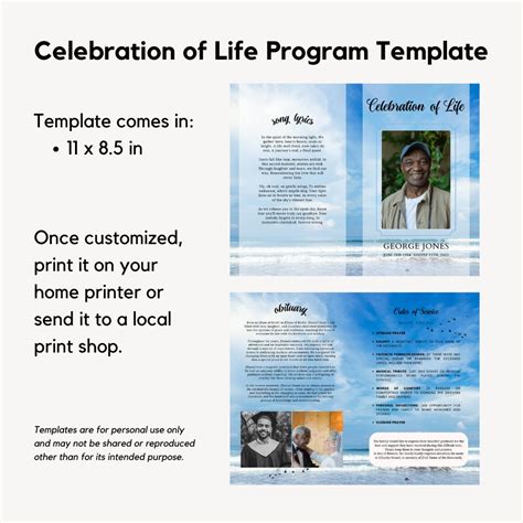 Celebration Of Life Program Templates