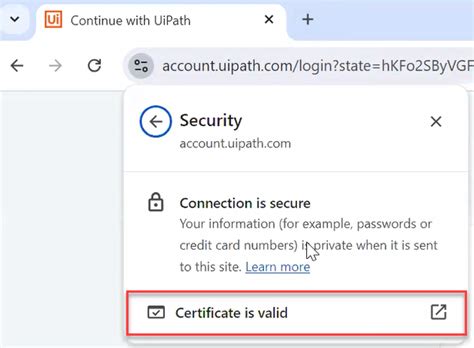 Certificate (valid) Option