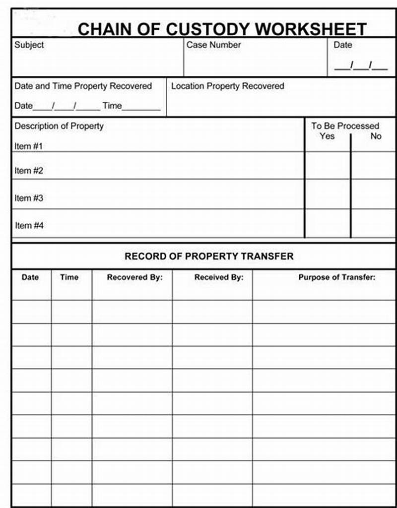 Chain Of Custody Form For Computer Forensics