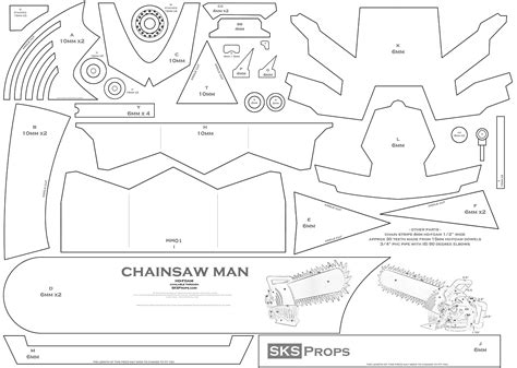 Chainsaw Man Helmet Template