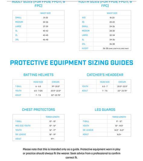 Champro Hat Size Chart