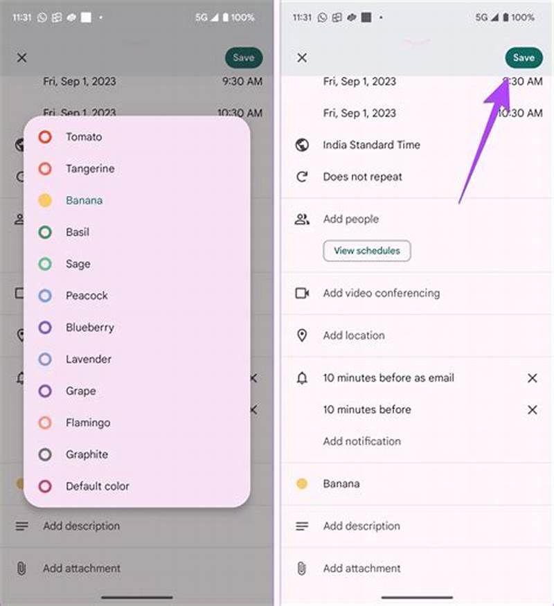 Change Event Color Google Calendar Android