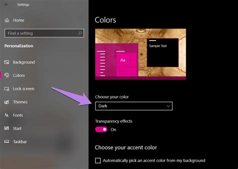 Change Taskbar Color Not Available