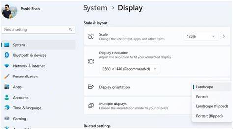 Change the display orientation