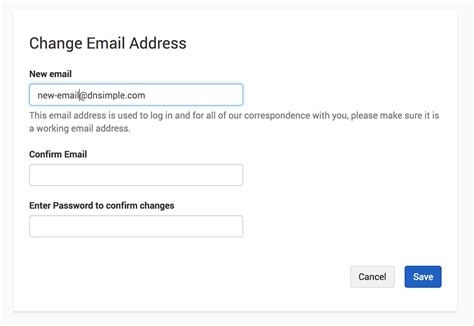 Mengubah email