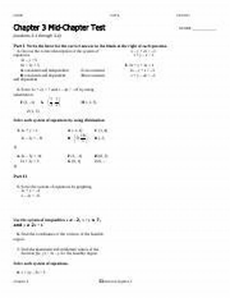 Chapter 3 Test Form 2c Answer Key