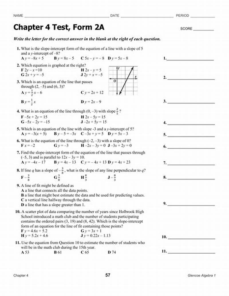 Chapter Test Form A Answer Key