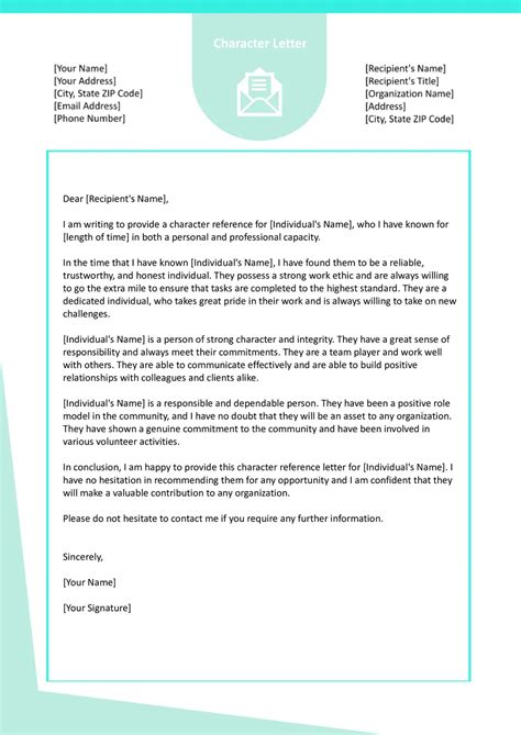 Character Letter Template