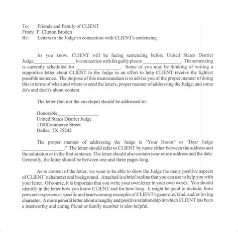 Character Statement For Court Template