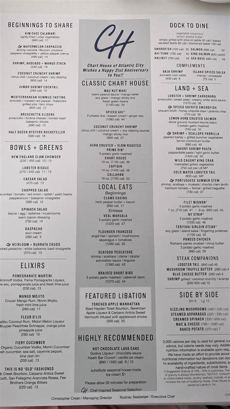 Chart House Menu Pictures