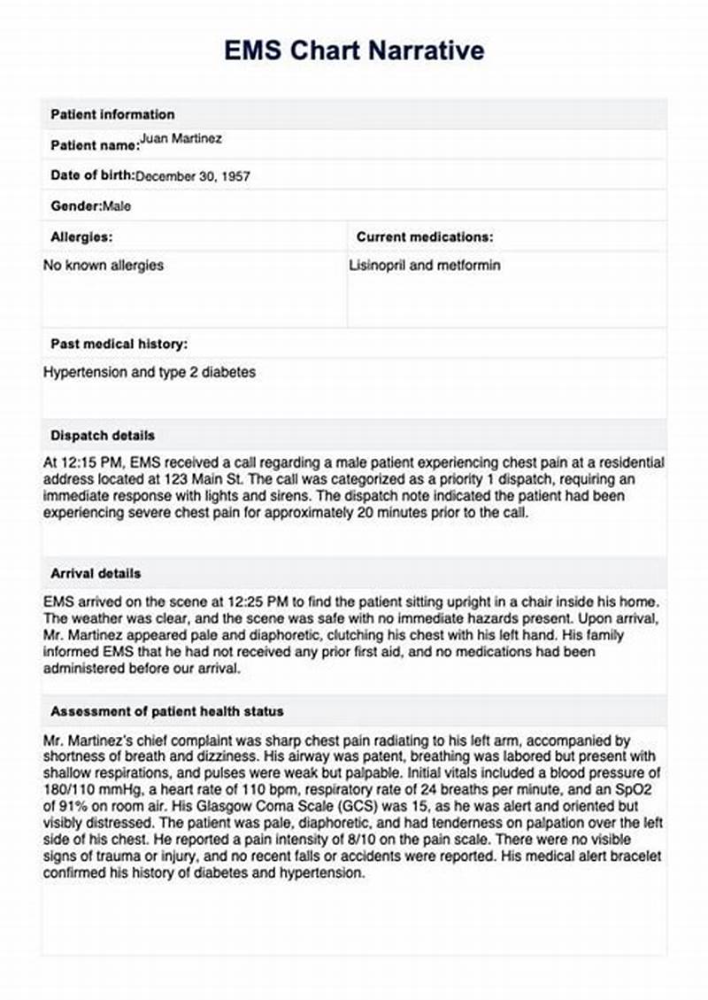 Chart Narrative Ems Example