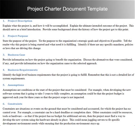Charter Document Template