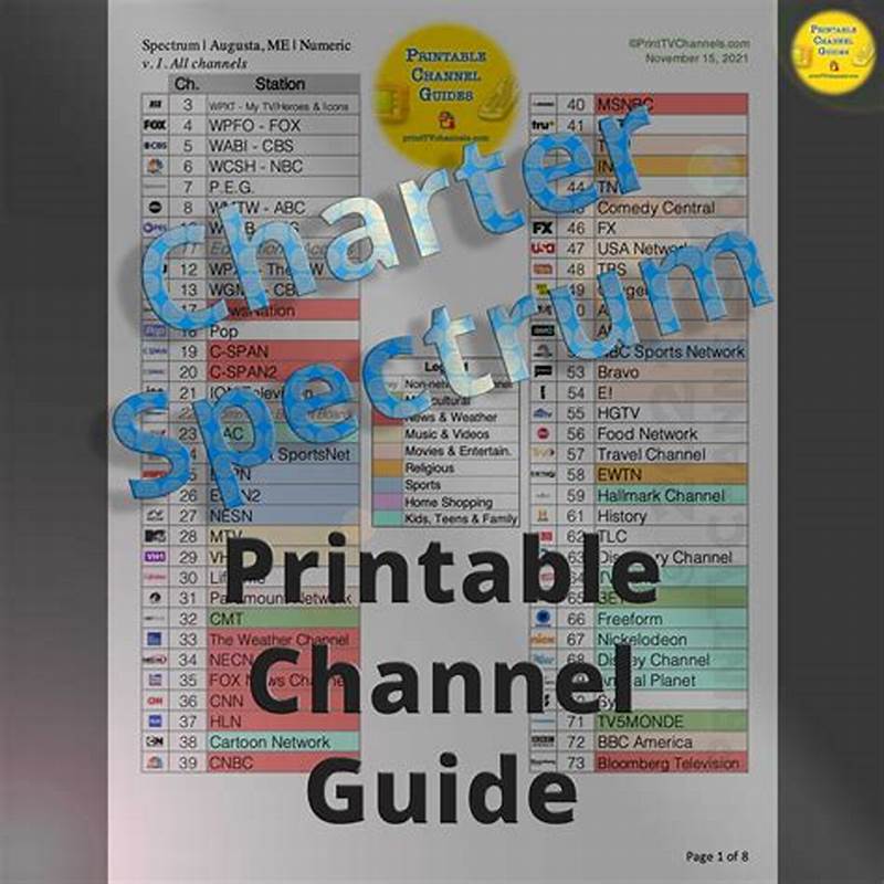Charter Spectrum Channel Guide Printable