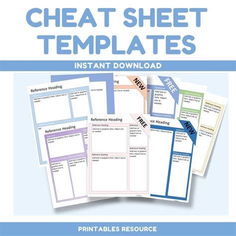 Cheat Sheet Templates