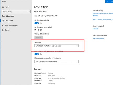 Check Date Time Timezone Settings