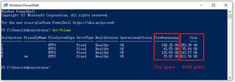 Check Hard Drive Command Prompt PowerShell
