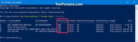 Check Hard Drive PowerShell Get-PhysicalDisk