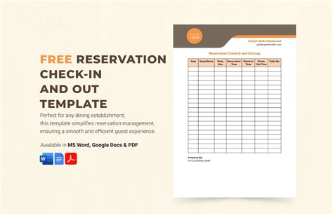 Check In And Out Template