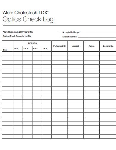 Check Log Template