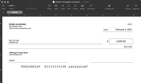 Check Printing Template For Excel