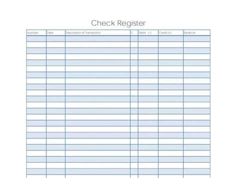 Check Register Template Excel
