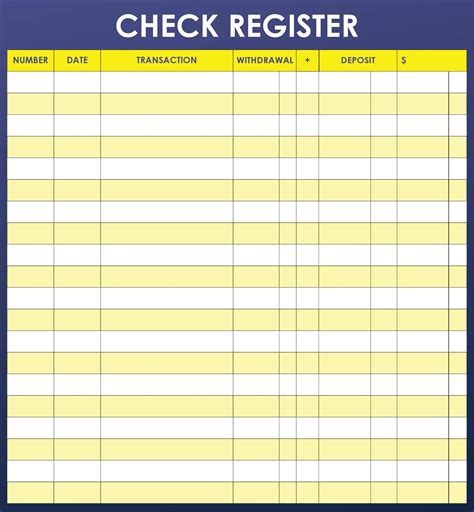 Check Register Templates