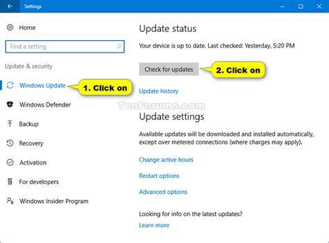 Check for Updates Windows 10