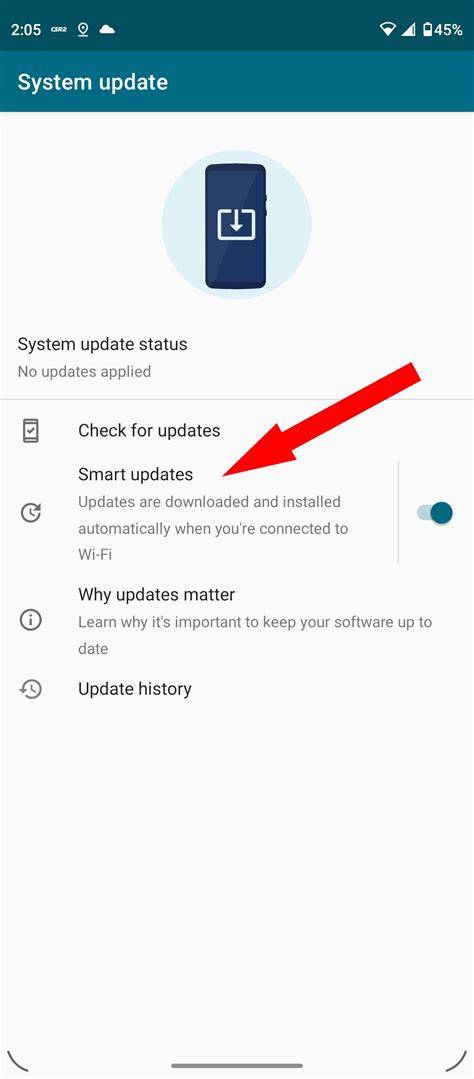 Check for software updates on phone