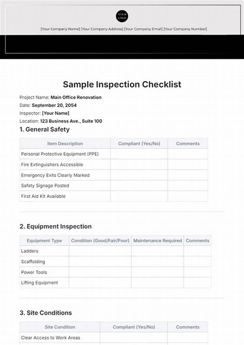 Checklist Form Sample