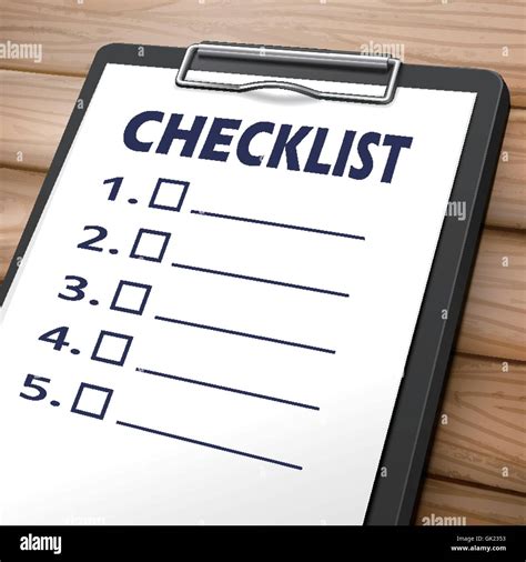 Checklist on a clipboard