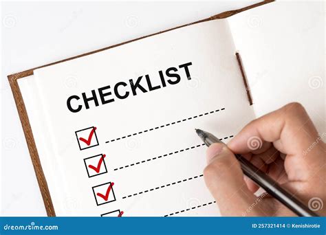 Checklist with a pen