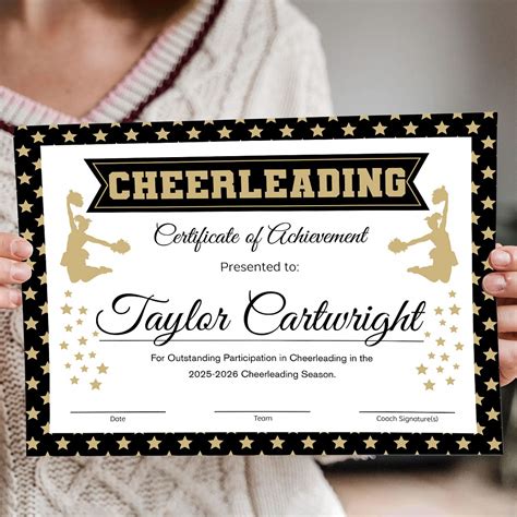 Cheerleading Certificate Templates
