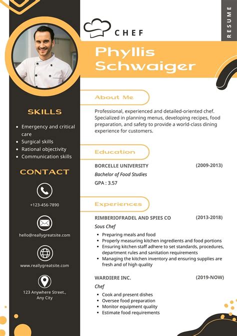 Chef Resume Template