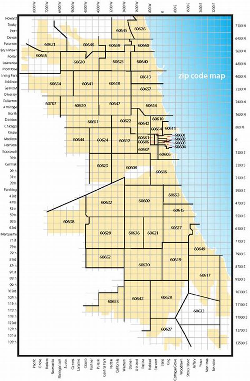 Chicago Zip Code Map Printable