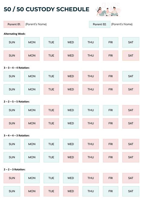 Child Custody Schedule Template