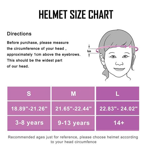 Child Helmet Size Chart Age