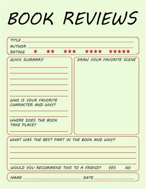 Children's Book Review Template