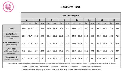Children Sizes Chart