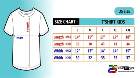 Childrens Tshirt Size Chart