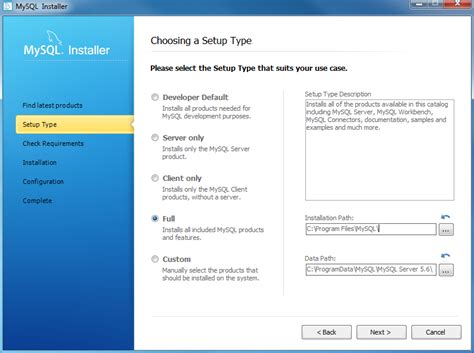 Choose Setup Type - Full