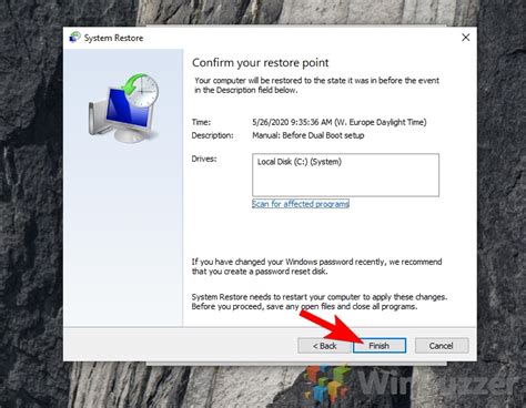 Choose a Restore Point