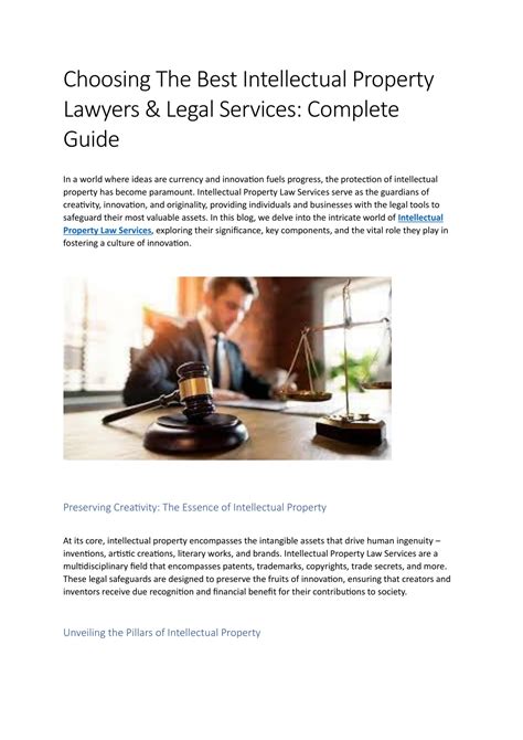Choosing the Best Intellectual Property Lawyer: A Comprehensive Guide