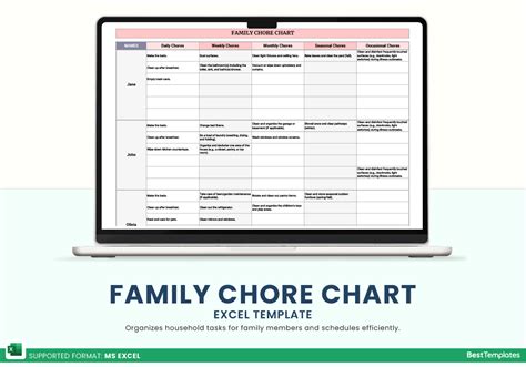 Chore Chart Excel Template