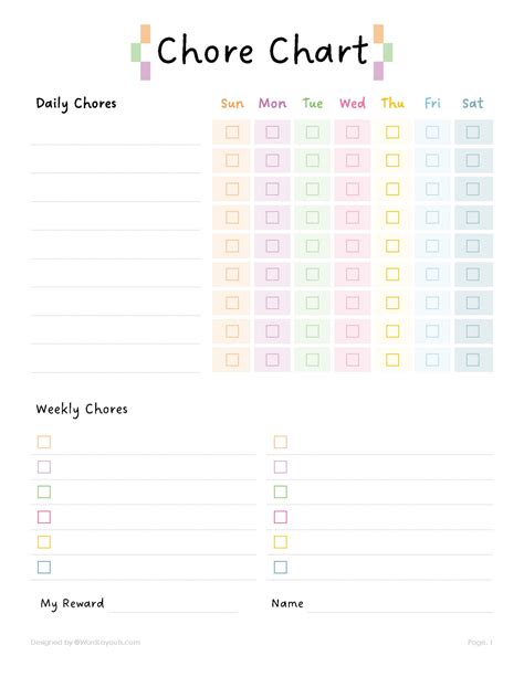 Chores Template Printable