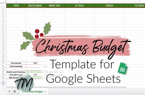 Christmas Budget Template Google Sheets