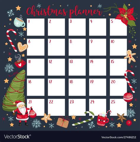 Christmas Calendar Template