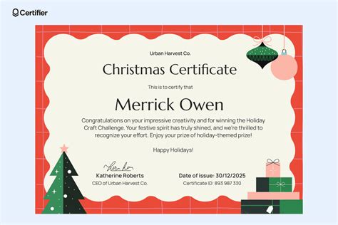 Christmas Certificate Template