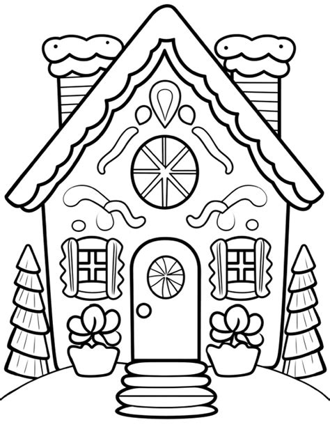 Christmas Coloring Pictures Free Printable Gingerbread House