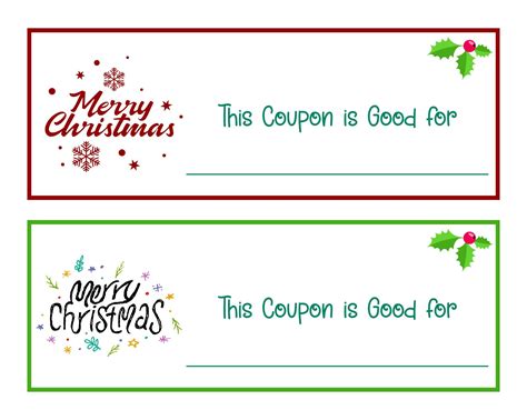 Christmas Coupon Printables