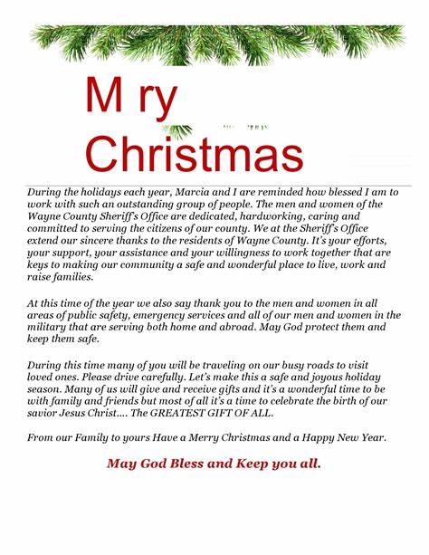 New christmas letter form 150
